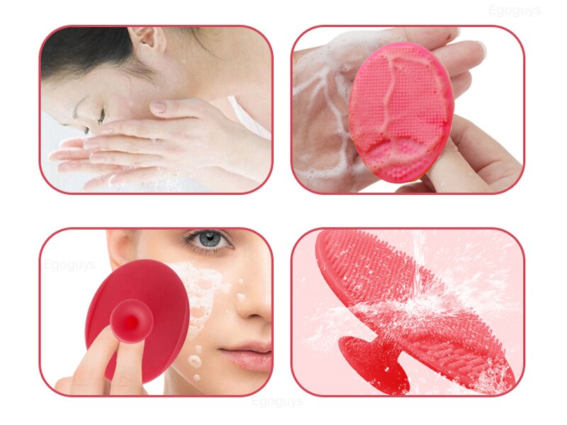 1PC Silicone Cleaning Brush Facial Brushes Baby Bath Massage Pad Face Skin Cleaner Pore Deep Cleansing Brushes Shower Scrub Tool